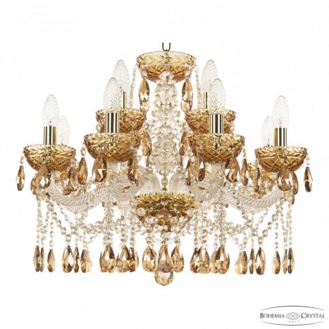 Люстра Bohemia Ivele Crystal 5413/8+4/200 G Amber/M-1F K777