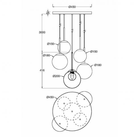 Подвесной светильник Maytoni Basic form MOD521PL-05G