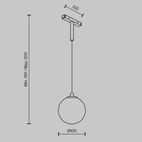 Трековый подвесной светильник Maytoni Technical Basity  Luna TR178-1-5WTW-B